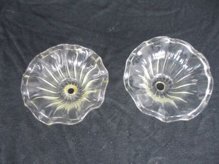2 Venetian Murano Chandelier Part Clear Art Glass Reclaimed Bobèches Italian