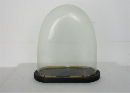 Antique Victorian Oval Hand Blown Glass Globe Dome Doll Clock 12.59" H 11.10"W