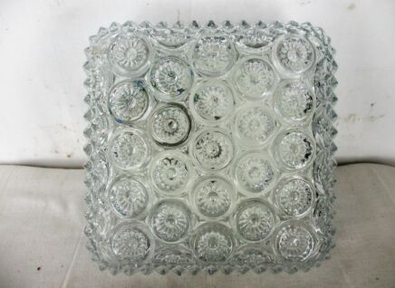 Square Glass Flush mount Sconce Lamp Lampada Era Helena Tynell Flower Motif
