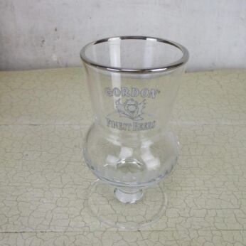 Vintage English Beer Glass Gordon Highland Scotch Ale Enameled Rim Etched