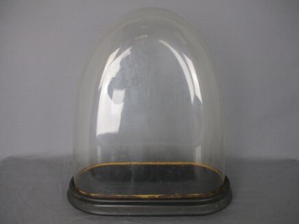 Antique Victorian Oval Hand Blown Glass Globe Dome Doll Clock 16.14" H 14.96"!!