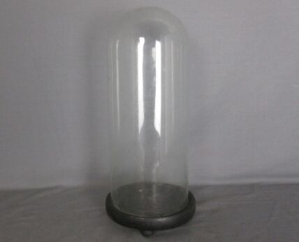 Antique Round Hand Blown Glass Dome Globe Steampunk Display Doll Clock 13.58"
