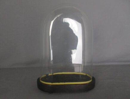 Antique Victorian Oval Hand Blown Glass Globe Dome Doll Clock 11.02" H 7.87"W