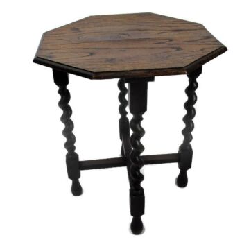 Small Barley Twist Wooden Side Display Table Pedestal Plant Stand 18.89"