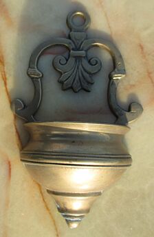 Antique Brass Holy Water Font Church Wall Hanging Vintage Decorative