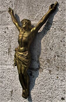 Gorgeous Antique Brass Corpus Crucifix Church Jesus Christ 15.24"