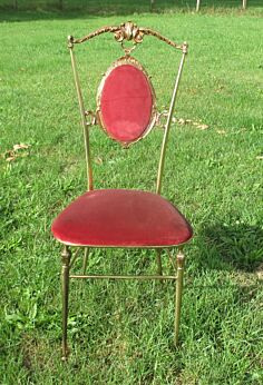 Vintage Authentic Chiavari Chair Brass Italian Hollywood Regency