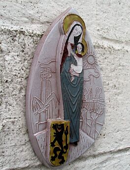 Mid Century Design Ceramic Wall Plaque Virgin Mary Flanders Paul Vermeire