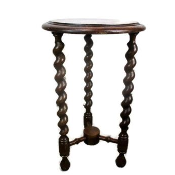 Barley Twist Wood Side Occasional Wine Table Pedestal Plant Flower Stand 19.48"