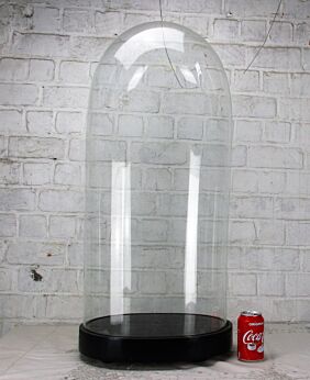 XXL Victorian Antique Oval Hand Blown Glass Dome Globe Mantel Clock doll 31.1"