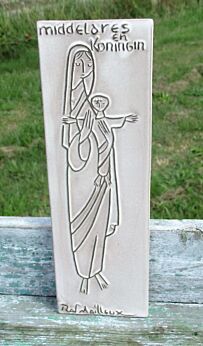 Vintage Virgin Mary Jesus Mother and Child wall Plaque Raf Mailleux Belgium