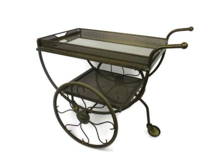 Swedish Mid Century Modern Brass Bar Trolley Cart Josef Frank Svenskt Tenn