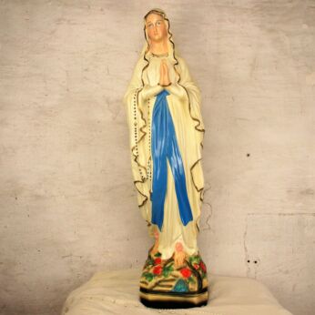 XL Virgin Mary Madonna Plaster Statue Chapel Church Monastery French 34.64"