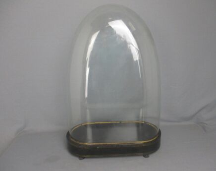 Antique Victorian Oval Hand Blown Glass Globe Dome Doll Clock 22.63 H 15.74"!!