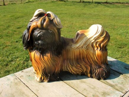 Large Statuette Figurine Pekinese Pekingese Dog Terracotta Lovely