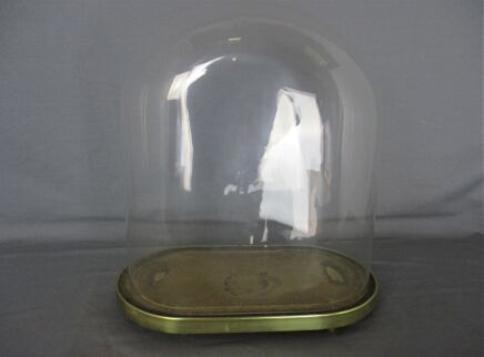 Antique Victorian Oval Hand Blown Glass Globe Dome Doll Clock 13.97" H 12.40"W