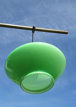 Vintage Atomic Pea Green Opaline Cased Glass Lamp 60's 70's Chandelier