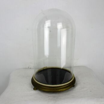Antique Round Hand Blown Glass Globe Dome Taxidermy Steampunk Clock 15.7" 9.44"