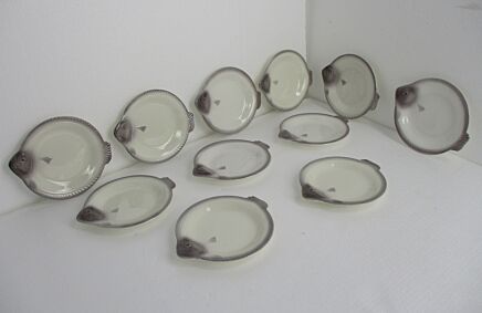 set of 11 Fish  Plates Vintage Waechtersbach West Germany Marked Porcelain HTF