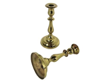 Antique Bauhaus Art Nouveau Candle Sticks Candle Holders Brass