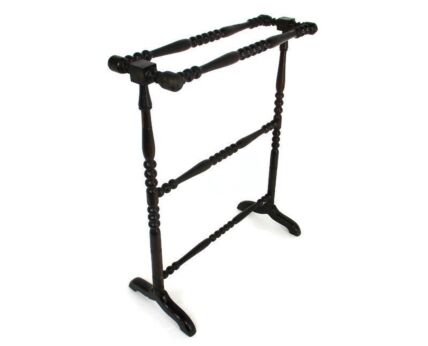 Standing Quilt Towel Blanket Comforter Rack Wood Bobbin Legs Jacobean Style