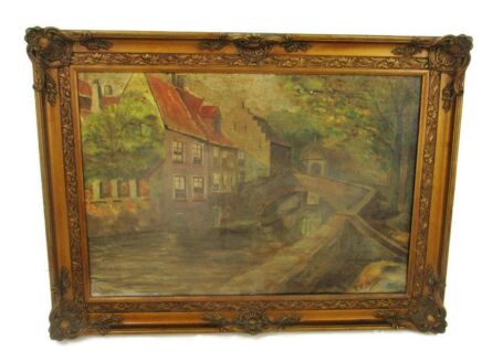 Painting Framed Ornate Gorgeous Oil on Canvas Signed Van Bever School Groendreef