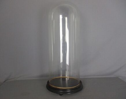 antique Round Hand Blown Glass Dome Globe Steampunk Display 22.16" D 8.66"