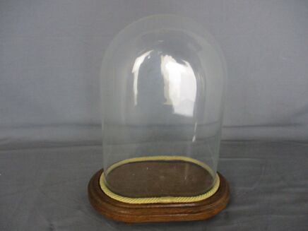 Vintage Oval Hand Blown Glass Globe Dome Doll Clock Steampunk 10.82" H 7.28"