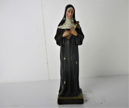 HTF Statue St Saint Rita of Cascia Plaster Patroness Impossible Causes Bees 16.73"