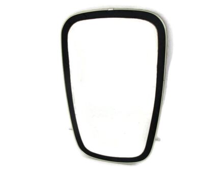 retro Vintage Oval Bathroom Mirror Black Semi Leather Frame HTF Sixties