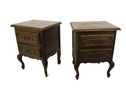 Pair Couple Vintage Nightstands End tables Dresser 50s Vanity Cabinets Louis XVI style