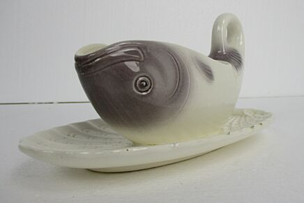 Fish Gravy Boat Sauceboat  Vintage Waechtersbach West Germany Marked Porcelain HTF