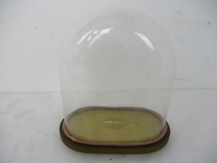 Antique Victorian Oval Hand Blown Glass Globe Dome Doll Clock 13.38" H 12.32"W