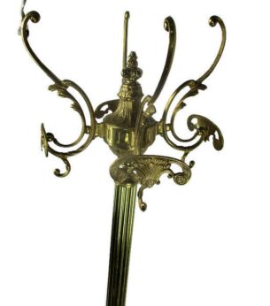 Standing Hall Tree Coat Rack Brass Hollywood regency Ornate Mid Century Modern