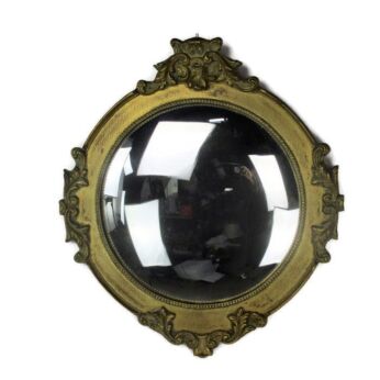 Ornate Convex Mirror Wood Gold Gilded Ornate Giltwood regency Style