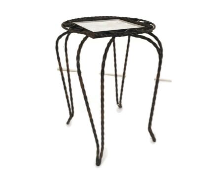 Retro Small Side Table Plant stand ceramic tile Wrought Iron Funky Vintage Mosa Holland 