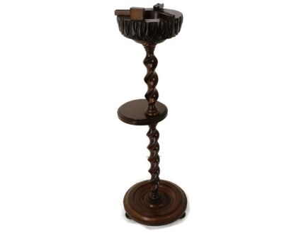 Ornate Carved wood 2 Tier Barley Twist Pedestal Table Plant Bonsai Stand Smokers Table  