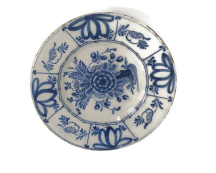 19th Century Delft Wall hanging Charger Plate Blue White Antique  Small Collector 