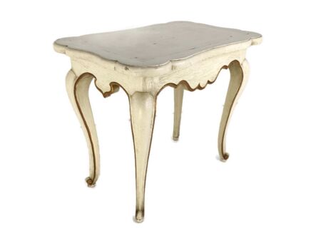 Antique Side table occasional wine Coffee table French Provincial White Crackeled lovely
