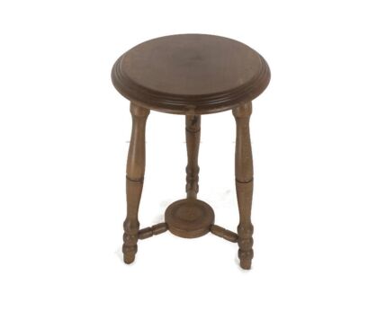Vintage Wooden Side Wine Table Pedestal Plant Stand Milking Stool Two Tier Country style  