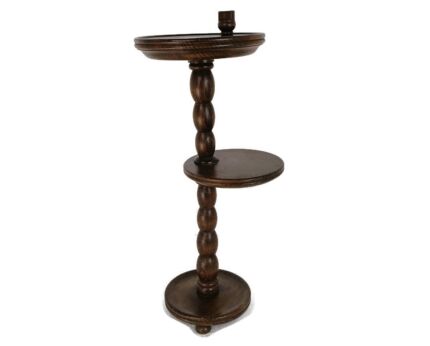 Pedestal Plant stand Side Occasional table two tier vintage modernist barn country style hobnails