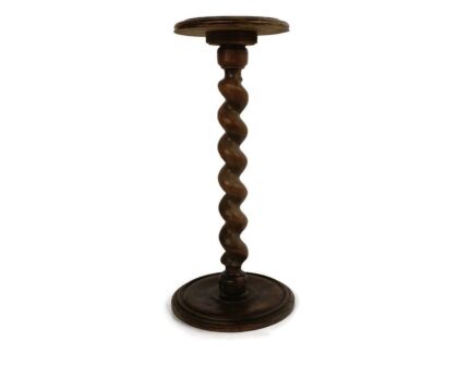 vintage hand carved wooden barley twist Pedestal Plant stand side table barn style