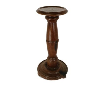 Large Robust Pedestal Plant stand Side Table Carved Wood Beautiful Barn Style Vintage