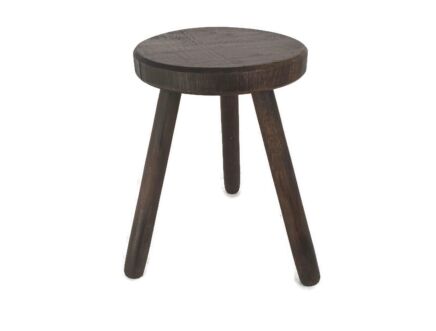 Hand Carved wood Tripod Milking Stool Pedestal Table Pedestal Barn Country style