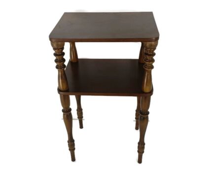 Two Tier Table Etagère Display Cabinet Lackered Wood Vintage 