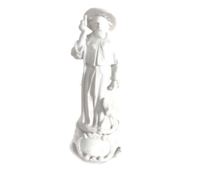Statue Saint Roch Rocchus Rocco Bisque Porcelain Patron of Dogs Bachelors HTF  Collector