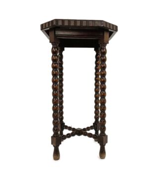 Pedestal Display Side Table Plant Stand Hobnails 4 Legs Ornate Wood Vintage