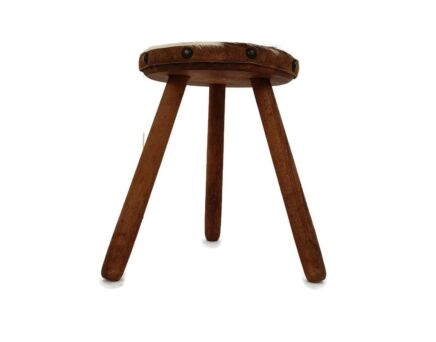 Hand Carved wood Milking Stool Pedestal Table Pedestal Barn Style Funky 4 legs