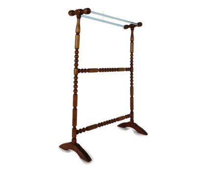 Standing Quilt Towel Blanket Comforter Rack Wood Bobbin Legs Glass Rods gorgeous