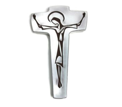 Vintage Ceramic Hanging Small Crucifix Marked Bree  Jesus Christ Christianity